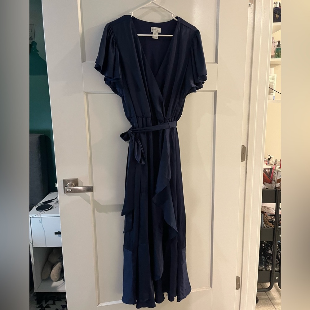Nicole Miller Navy blue ruffle dress XL